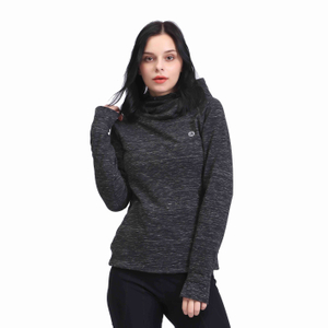 Mulheres de pullover de pescoço de capota de moletons com orifícios de polegar