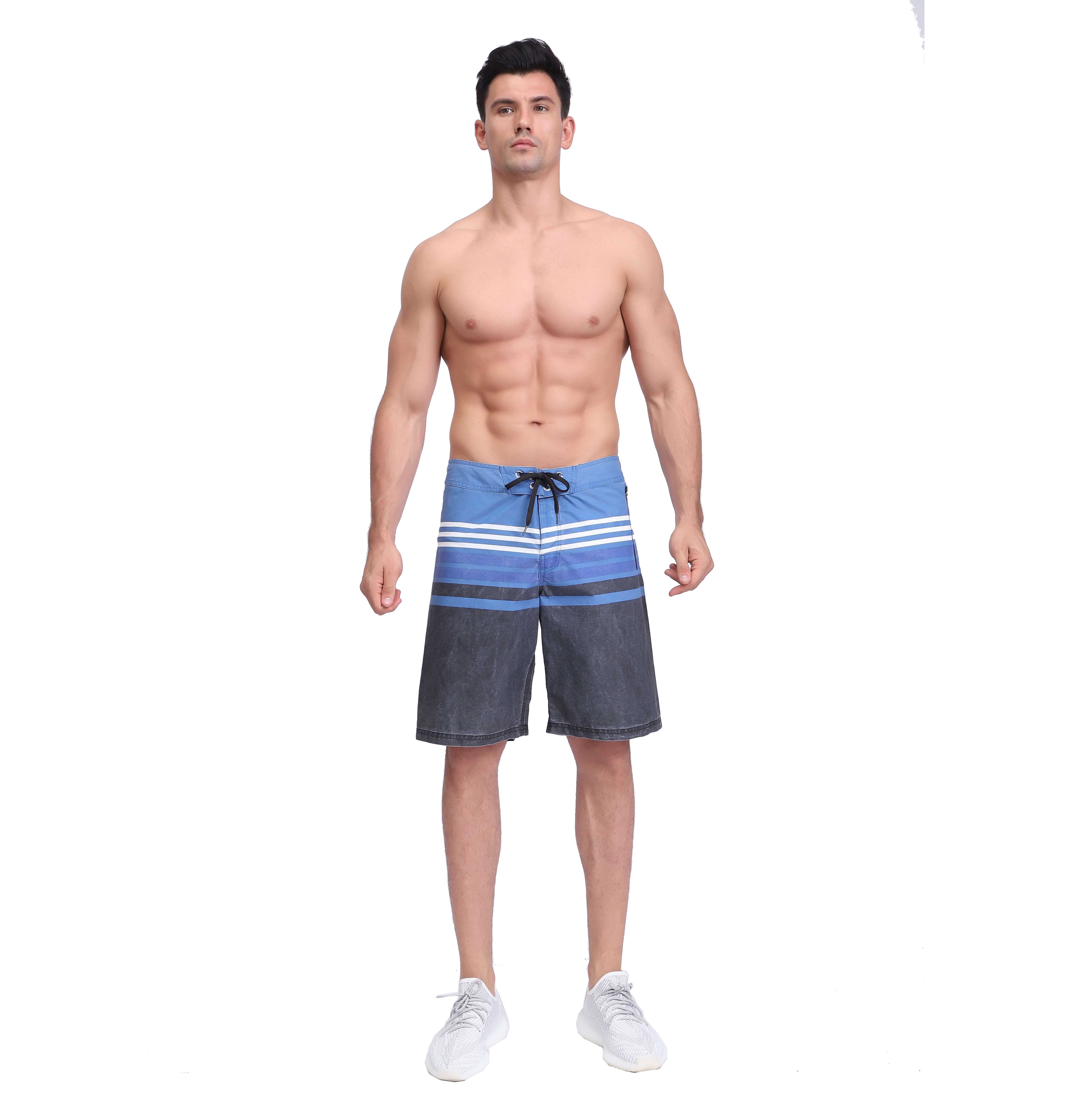 Listras masculinas impressam pigmentos nadar shorts à prova d'água
